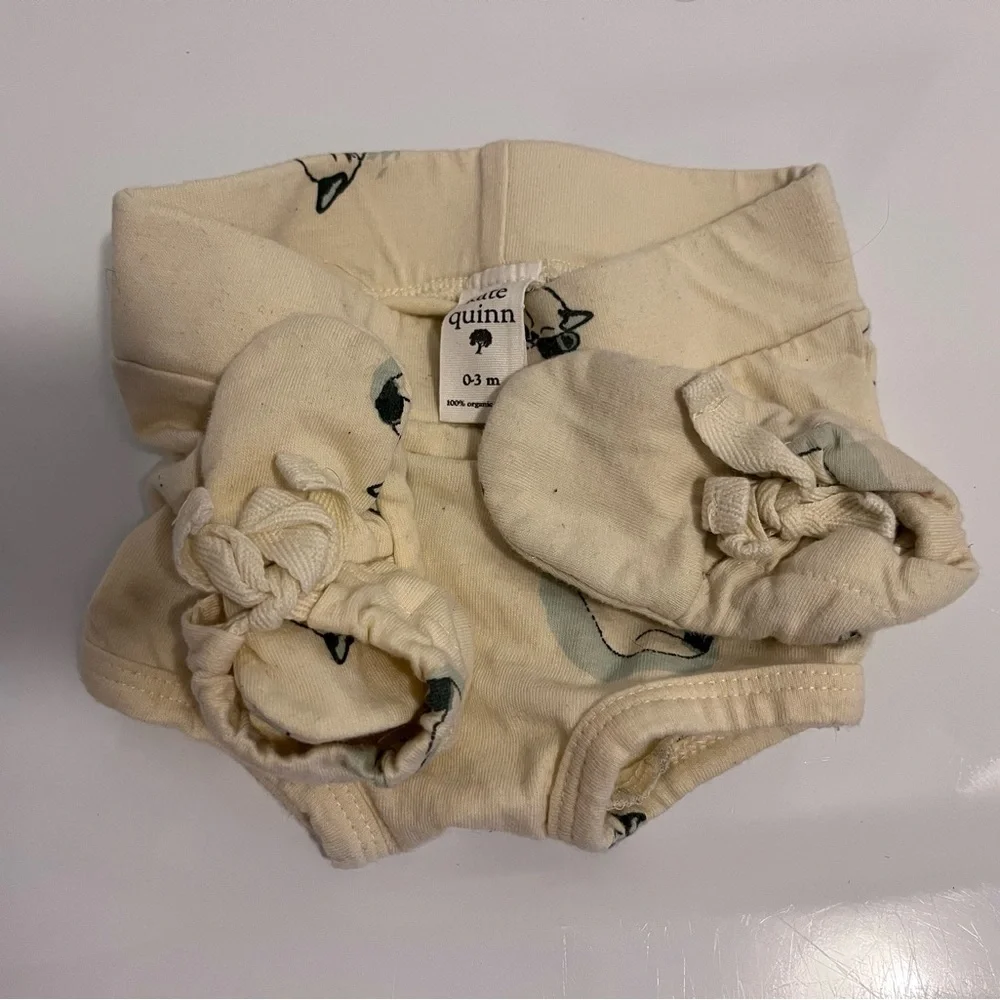Kate Quinn Cream Diaper Cover and Booties